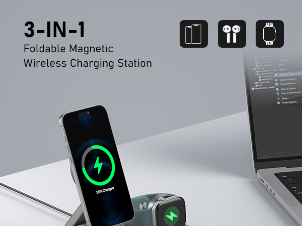 3 in 1 wireless charging station