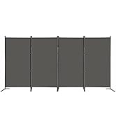 MAYOLIAH 4 Panel Privacy Screen Room Dividers 6FT Tall Portable Office Wall Divider for Rooms Sep...