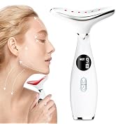 ZoGoo Face and Neck Beauty Massage Wand, 3 Modes - 9 Vibration Frequencies - LED - Heating, 3-in-...