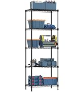 Golpart 5 Tier Adjustable Storage Shelves,Heavy Duty Metal Utility Shelf 750LBS Capacity,Wire She...