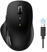 TECKNET Wireless Mouse Bluetooth 5.0/3.0 & 2.4G Rechargeable, Silent Clicks, Adjustable 4800 DPI,...