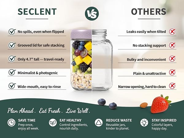 glass overnight oats containers with lids
