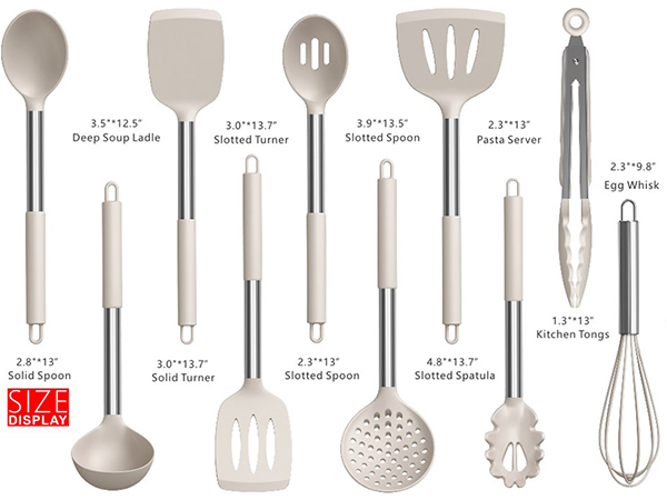 cooking utensil sets size