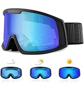 Ukoly Ski/Snowboard Goggles for Men Women, Snow Goggles HD Lens Anti-Fog Coating OTG Design UV400...