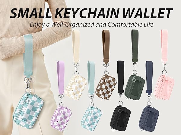 iris wallet small mini keychain wristlet wallets for women coin pouch purse card holder change girl