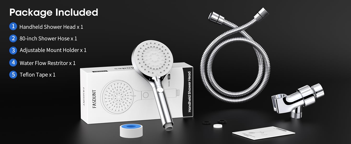 high pressure shower head with handheld
