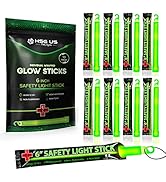 10 Ultra Bright Green Glow Sticks - Individual Packed With Lanyard - For Camping, Emergency Survi...