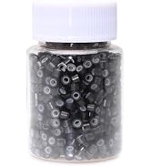 NIACONN 1000pcs Microlink Beads 4mm Silicone Lined Hair Tinsel Beads Micro Link Rings for Hair Ex...