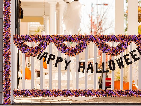 4 Strings Total 26.4 FT Halloween Full Fringe Tinsel Garlands