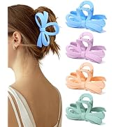 ACECHA 4 Pack Cute Bow Claw Clip for Women, Strong Hold Matte Hair Clips Bows for Thick and Thin ...