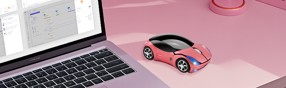pink car wireless mouse