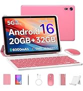2026 Tablet 10 inch Android 16 Tablet with Keyboard, 20GB RAM 1TB Expandable Storage, 1280x800 HD...