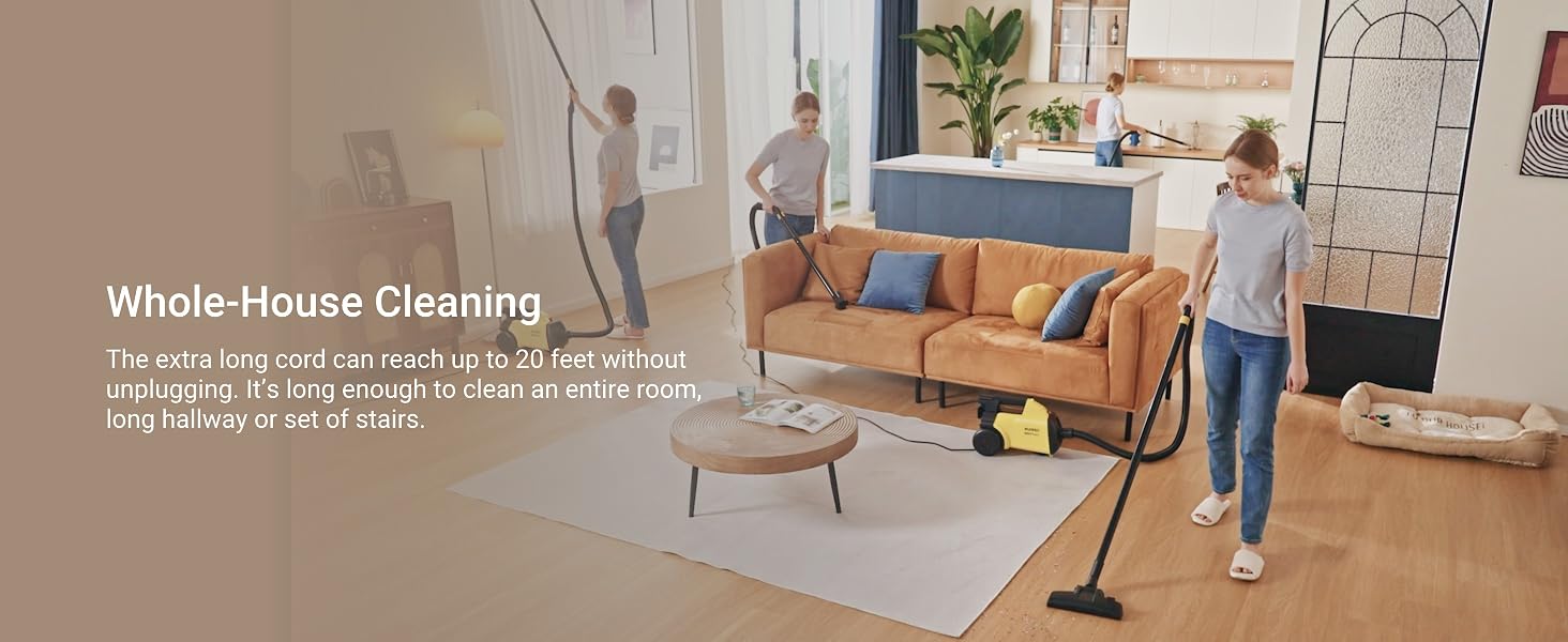 Powerful canister vacuum cleaner for Whole-House Cleaning