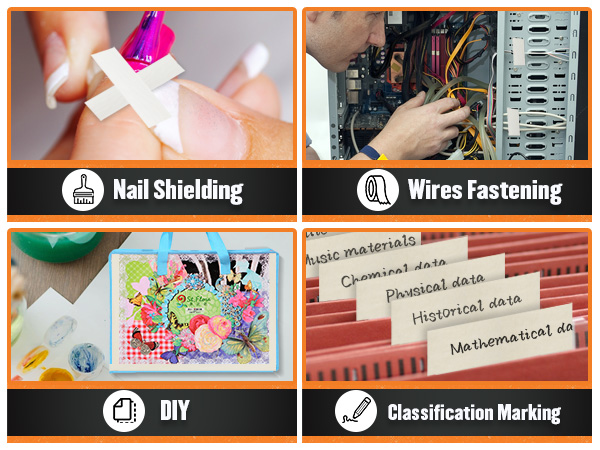 White Masking Tape for School 9 Rolls