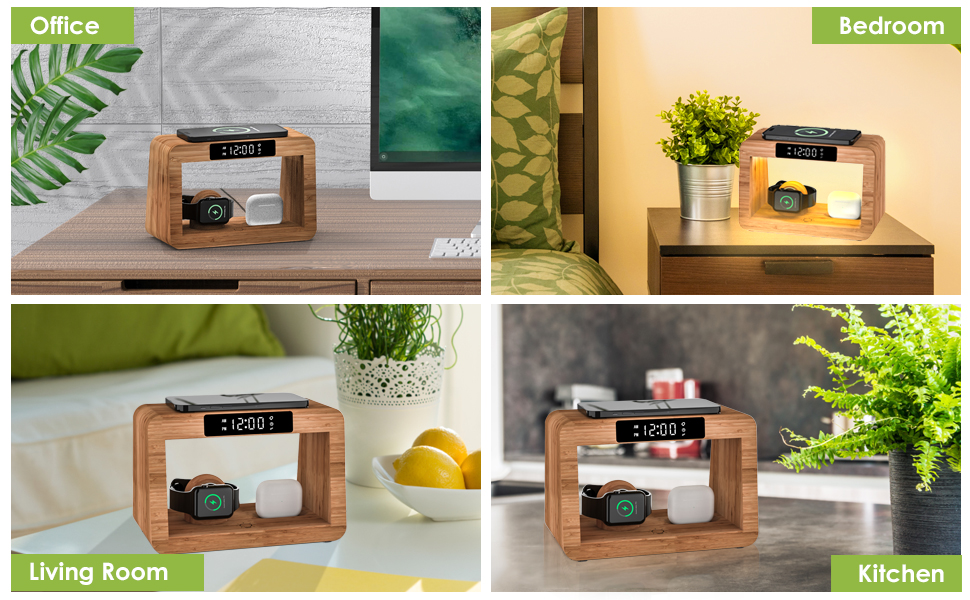 Bamboo wireless charging station 6955