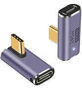 Poyiccot Right Angle USB C to USB C Adapter 240W, 90 Degree USB C Adapter 40Gbps, 8K USB C Male t...