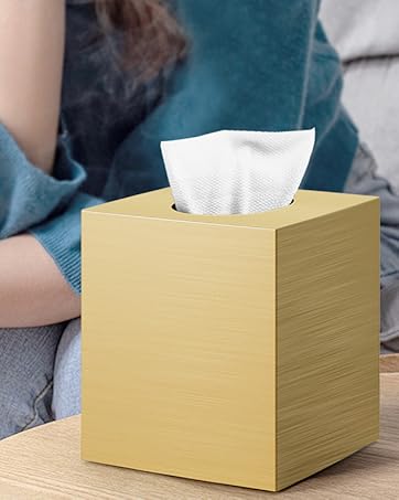 gold tissue box cover