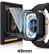 UniqueMe Apple Watch Ultra Screen Protector 49mm 2024, Military Grade Shockproof Case Friendly An...