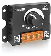 Taoellen LED Light Strip Dimmer, PWM LED Dimmer, 30A DC 12V-24V LED Strip Light Dimming Controlle...