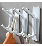 Taozun Adhesive Hooks - White Wall Hooks, Stainless Steel Towel Hangers/Holders Stick on Bathroom...