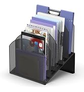 ReePlan Desk File Organizer, Vertical File Folder Organizer with 5-Section, Document & Record Hol...