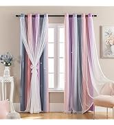 Dream Star Blackout Curtains for Kids Rooms Girl Princess Curtain for Daughter Bedroom Window (Gr...