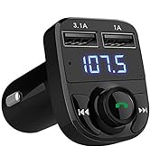 Handsfree Call Car Charger, Wireless Bluetooth 5.3 FM Transmitter Radio Receiver, MP3 Audio Music...