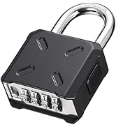 Puroma Combination Lock Heavy Duty Outdoor Padlock, Security Customizable 4 Digit Code Gate Locks...