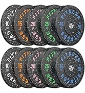 Papababe Weight Plates, 2-Inch Weights Plates Set, Floor Protective Rubber Weight Plates, 10-600l...