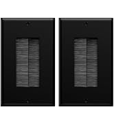 VCE Brush Wall Plate for Low Voltage Cables, Black, 2-Pack | Single Gang | Low Voltage Cables | W...