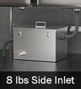 BEAMNOVA 8lbs Commercial Grease Trap Stainless Steel Interceptor for Restaurant Side Inlet