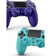 Puiseno 2 Pack Wireless Controller for PS-4, Gamepad with Dual Vibration/Hall Effect Joysticks/Si...