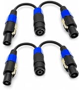 KOOKFJLLZ Speakon Y Cable Splitter (1 Female to 2 Male) - Professional Audio PA/DJ Speaker Cable ...