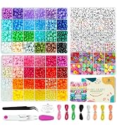 Dowsabel Bracelet Making Kit, Friendship Bracelet Kit 48 Colors Pony Beads Letter Beads for Jewel...