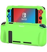 Teyomi Protective Silicone Case for Nintendo Switch, Grip Cover with Tempered Glass Screen Protec...