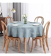 maxmill Lux Faux Linen Tablecloth with Slubby Yarn Textured Weaves Wrinkle Resistant Anti-Shrink ...