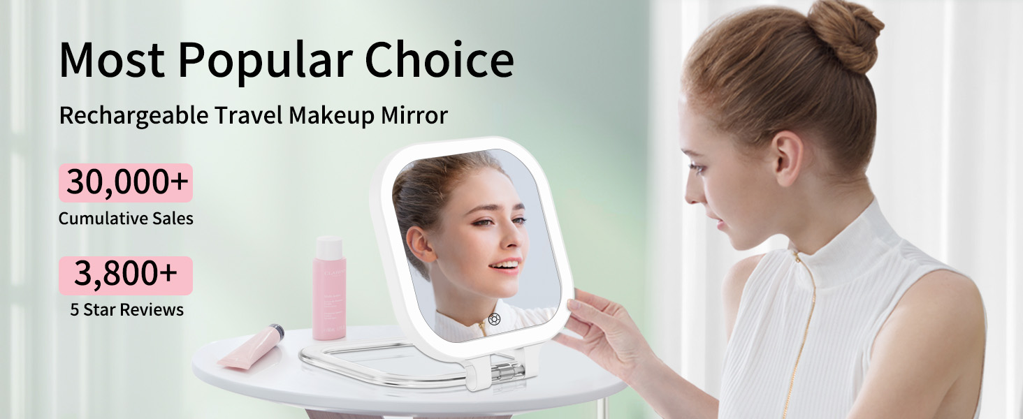 travel makeup mirror with light