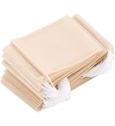 100Pcs Disposable Tea Bags For Loose Leaf Tea, Unbleached Tea Filter Bags With Drawstring, And Co...