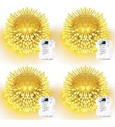 Lomotech Battery Operated Christmas Lights - 4 Pack Total 66ft 200LEDs String Lights 8 Modes Wate...