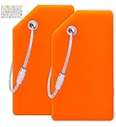 CPCOIN Suitcase Tags 2 Pack Durable Silicone Quickly Spot Luggage Labels with DIY Alphabet Sticke...