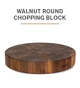 John Boos Block WAL-CCB183-R Classic Collection Walnut Wood End Grain Round Chopping Block, 18 In...