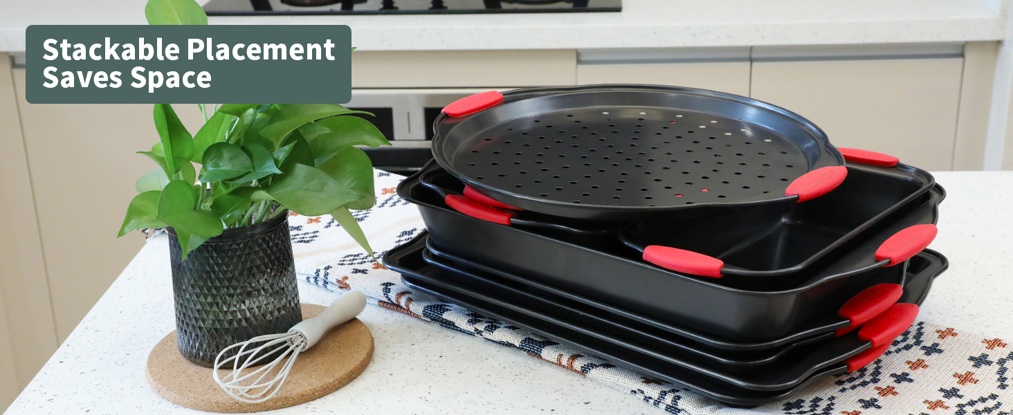 stackable placement saves space-Convenient storage, making the kitchen cleaner and more beautiful