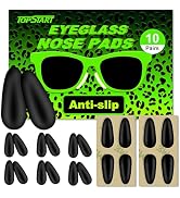 10-Pack Anti-Slip Silicone Nose Pads for Glasses - 1.6mm Ultra-Thin Replacement Nose Pads, Secure...