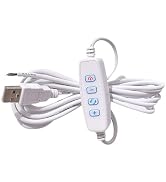 White DC5V LED Dimmer Extension Cord USB-Port Power Supply Cable Dimming Controller for LED Light...
