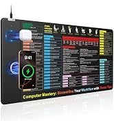 Excel Cheat Sheet Mouse Pad with Magnetic Wireless Charging, 31.5 x 15.8 in | Extended Excel Shor...