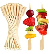 300PCS Cocktail Picks Bamboo Skewers for Appetizers, FATLODA Paddle Wooden Skewers, Fancy Flat To...