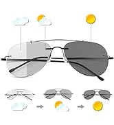 MIRYEA Photochromic Progressive Multifocus Reading Sunglasses Transition UV400 Sun Readers Blue L...