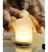 Essential Oil Diffuser - 2.4MHz Ultrasonic Glass Diffuser with Pulse/Continuous Mist & Night Ligh...