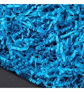 PLINJOY 4 OZ Blue Crinkle Cut Paper Shred Filler for Gift Basket Shredded Confetti Paper Box Stuf...