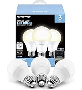 Merkury Innovations A19 Smart Light Bulb, 60W Dimmable White LED, Requires 2.4GHz WiFi, 3-Pack